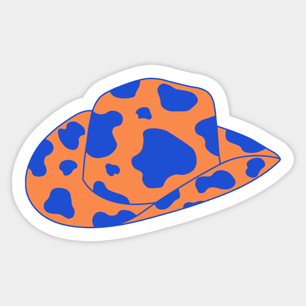 Orange and Light Blue cowboy hat Sticker by anrockhi